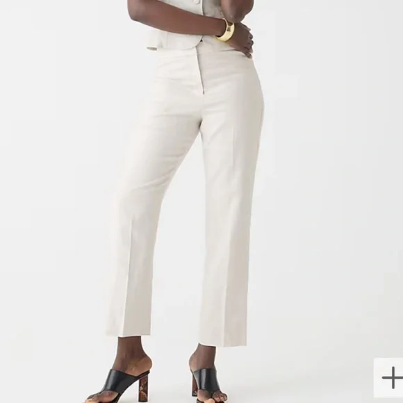 Petite Kate straight-leg pant in stretch linen blend